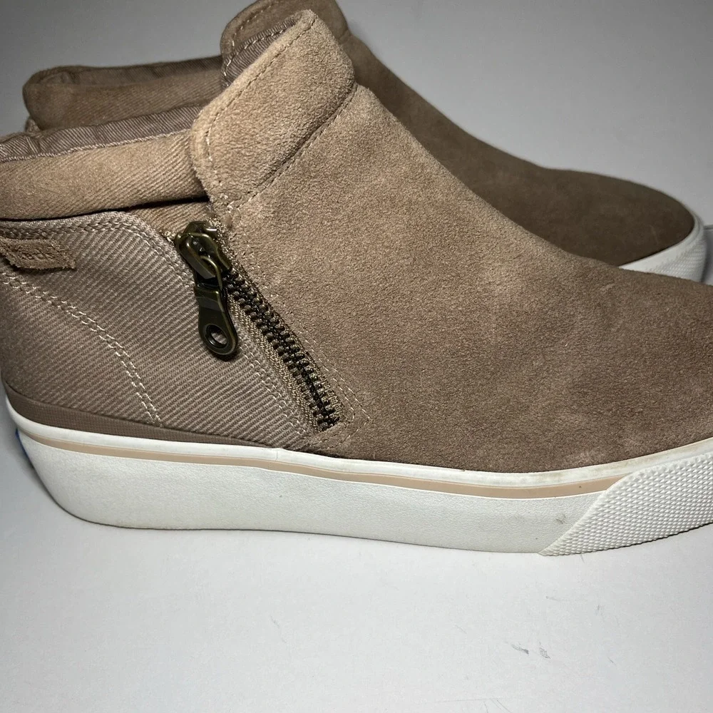 Keds Boots Cooper Casual Side Zip Ankle Bootie Womens 7 Suede Canvas Atheleisure